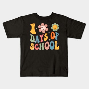 Happy 100th Day Of School Groovy 100 Days Of School Teacher Kids T-Shirt